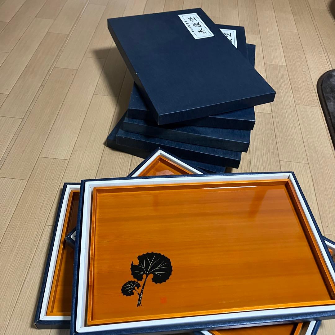 春慶塗り茶懐石盆八枚