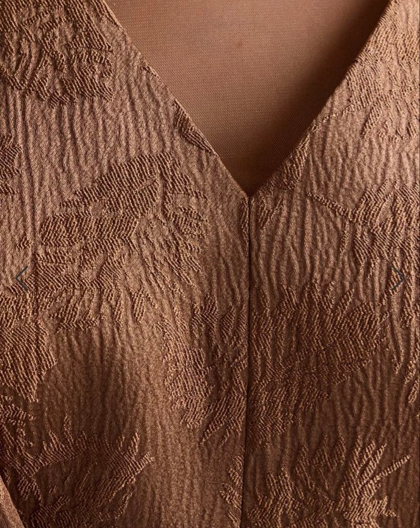 AIMER チュールブラウス付きジャカードIラインドレス