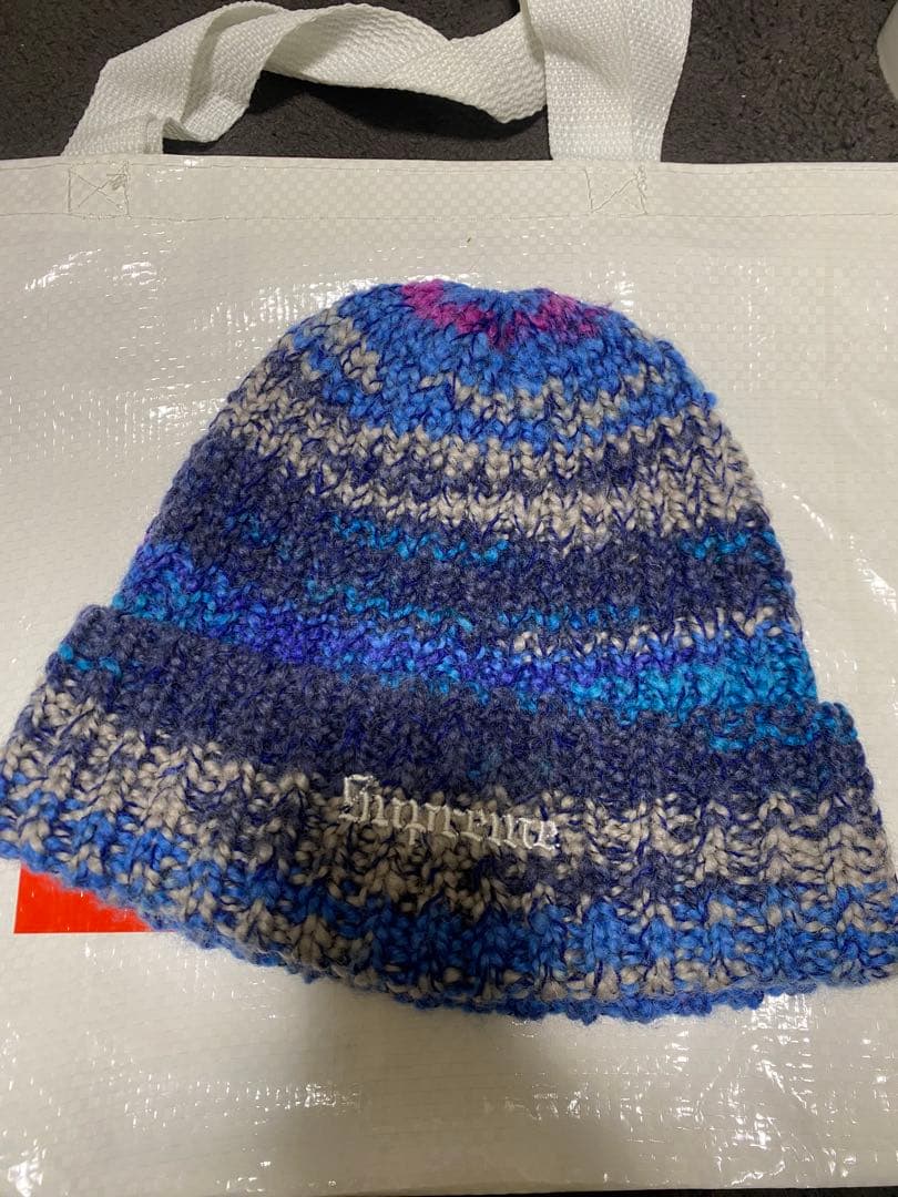 帽子 Supreme Space Dye Stripe Beanie \"Navy\"