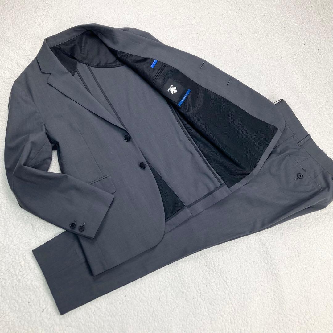 美品 DESCENTE セットアップスーツ ストレッチ 洗える 軽量 グレー