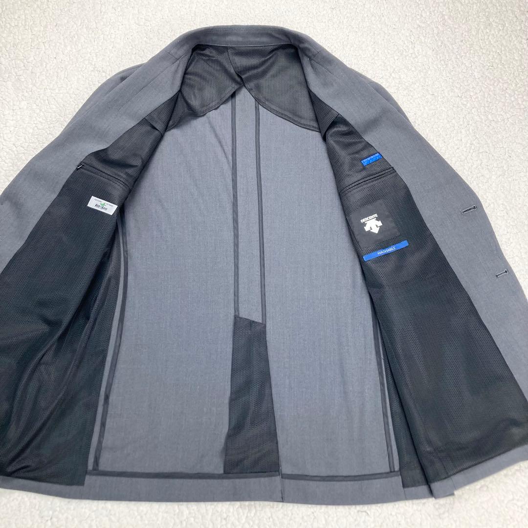 美品 DESCENTE セットアップスーツ ストレッチ 洗える 軽量 グレー