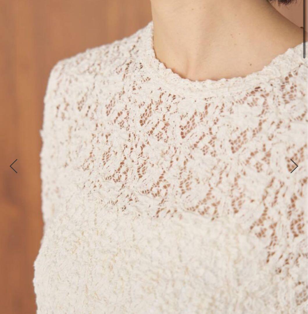 イエナ　flower ストレッチレースペプラムプルオーバー