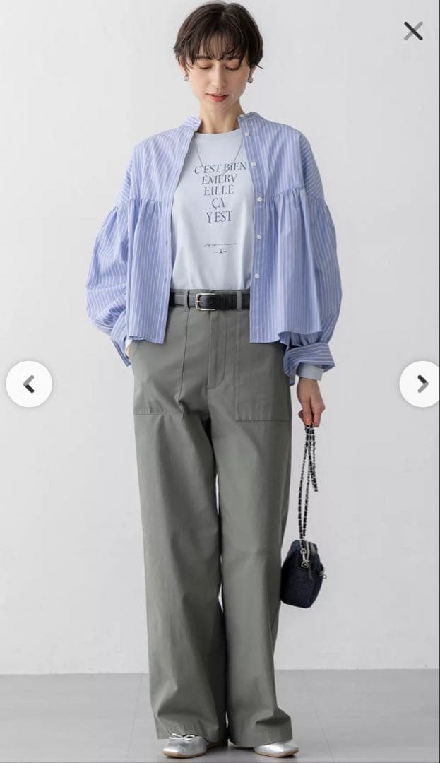 23区新品未使用洗えるCANCLINI ギャザー フレア ブラウスサイズ38