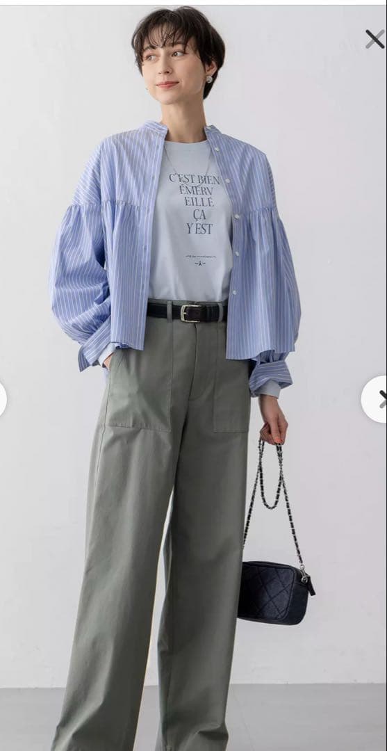 23区新品未使用洗えるCANCLINI ギャザー フレア ブラウスサイズ38