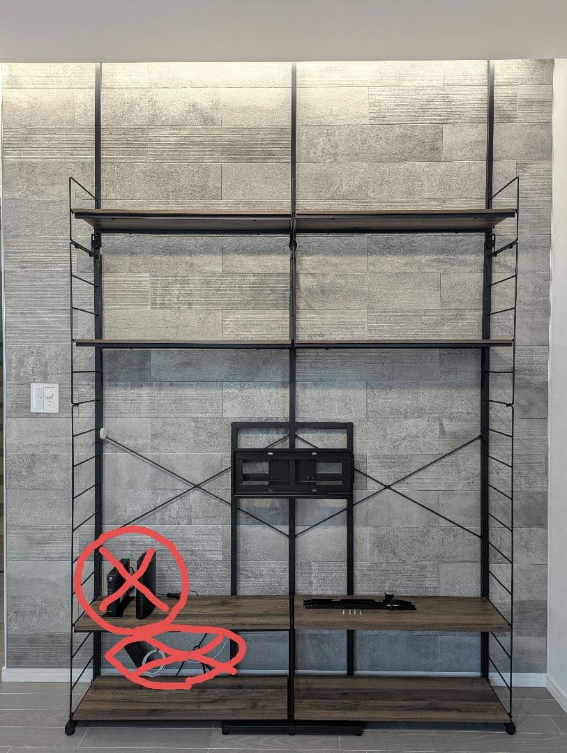 ニトリ 突っ張り壁面収納 Nポルダ テレビユニットセット【追加パーツ多数】