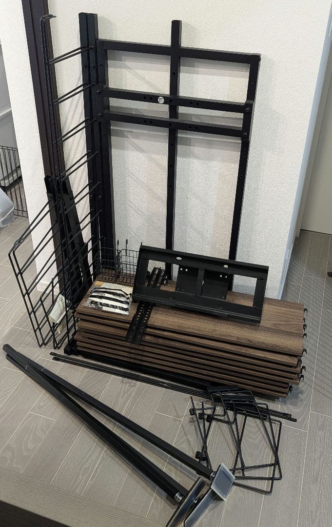 ニトリ 突っ張り壁面収納 Nポルダ テレビユニットセット【追加パーツ多数】