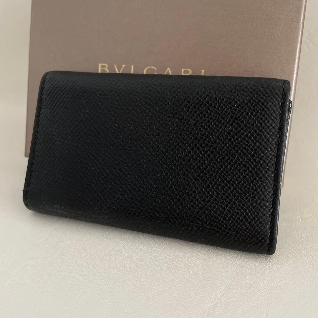 美品　ブルガリ　キーケース　6連　黒　ビーゼロワン　サークル　ロゴ　クリップ