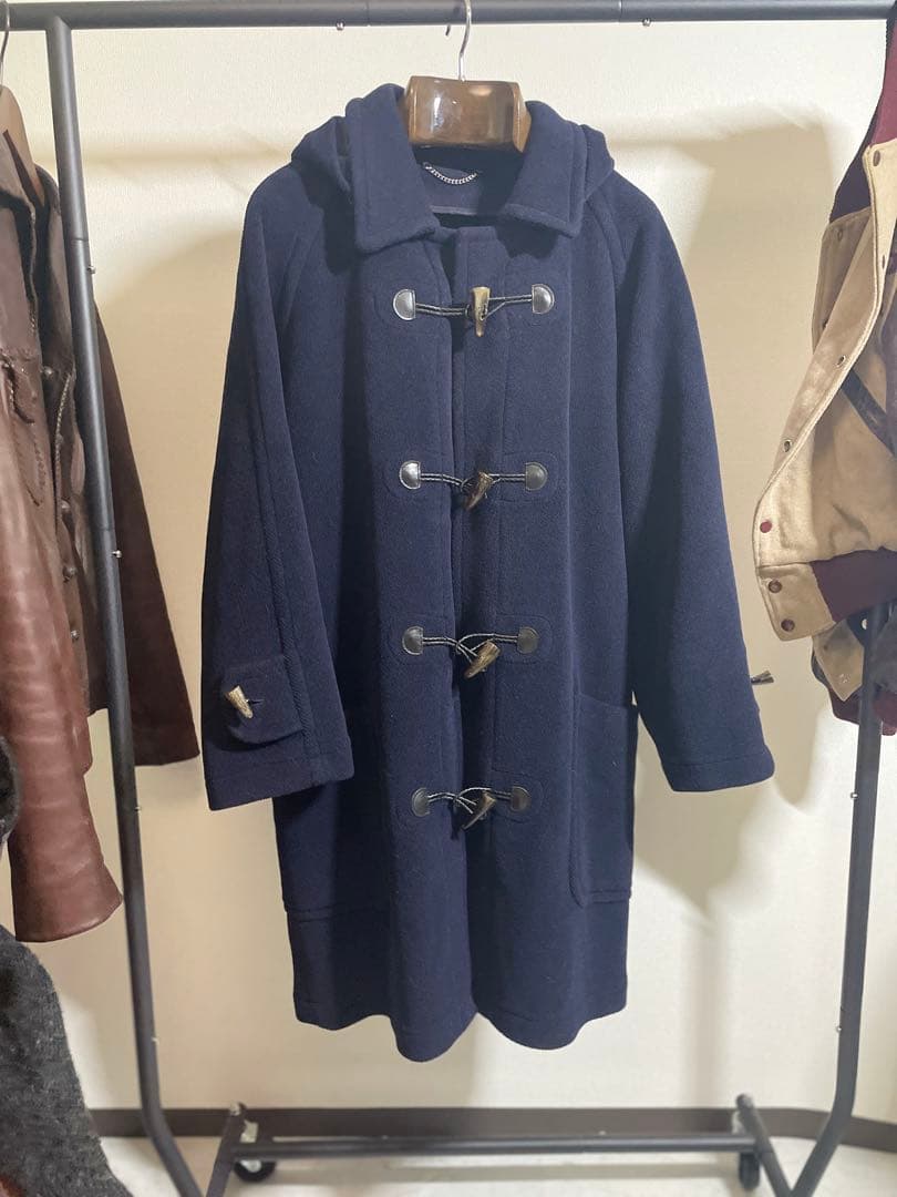 90s オールドburberrysダッフルコート ネイビー 襟付き