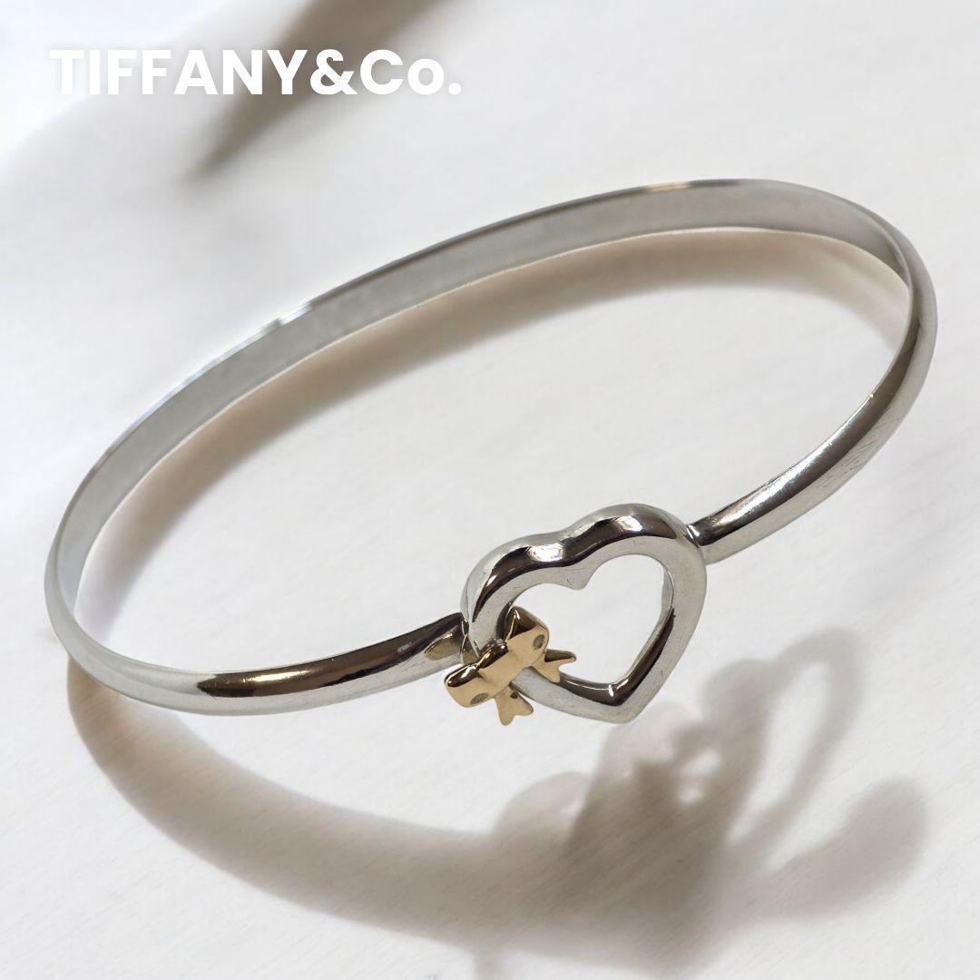 希少✨ティファニー ハート リボン バングル SV925/18Kコンビ