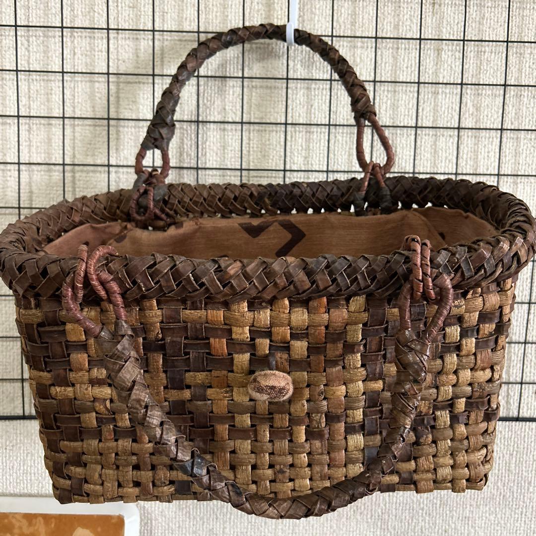 葡萄のツル編み込みかごバッグ 中型 天然素材