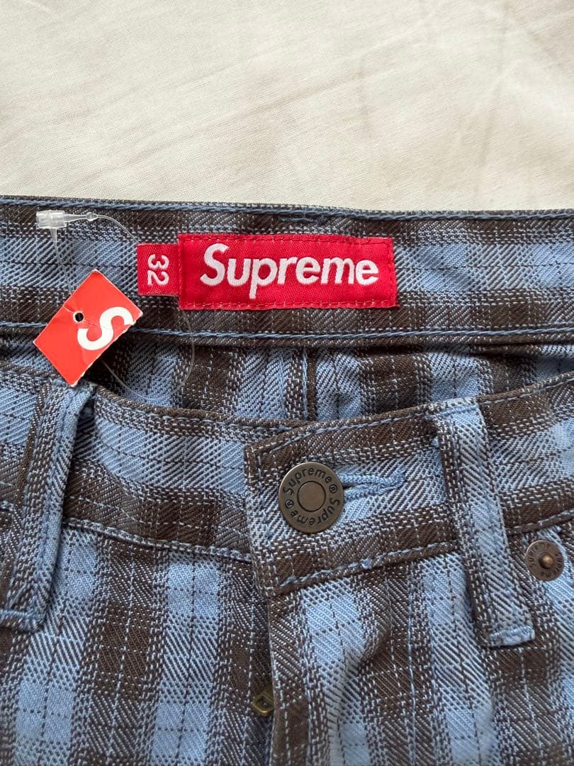 【レイ】Supreme Plaid Baggy Short Blue