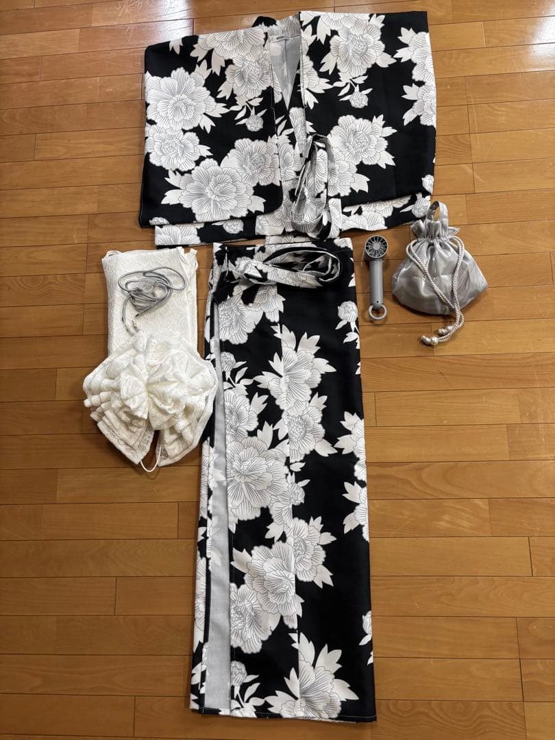 セパレート浴衣 / 浴衣+作り帯+飾り帯+草履+巾着セット