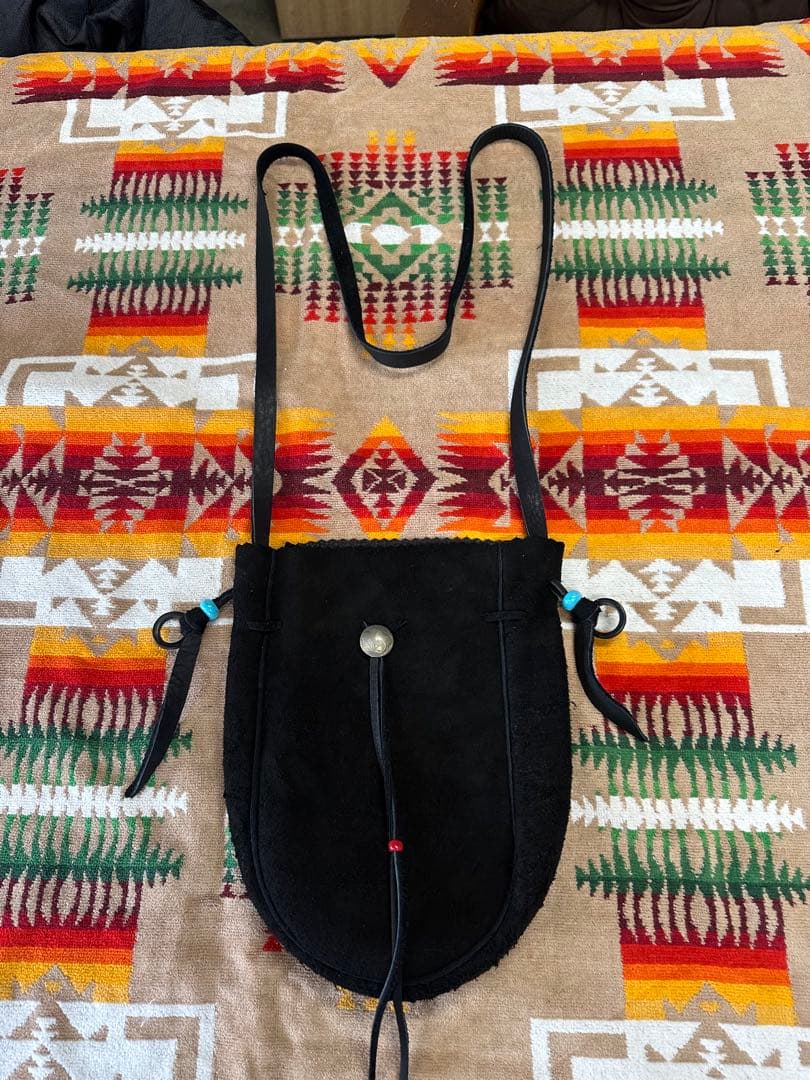 鹿革巾着ポーチ