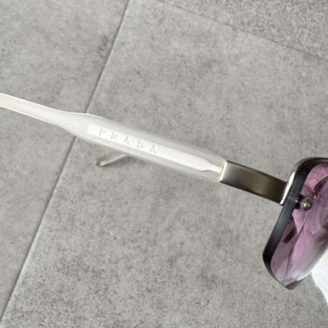 プラダスポーツ サングラス　ハーフリム パープル　シルバー vintage