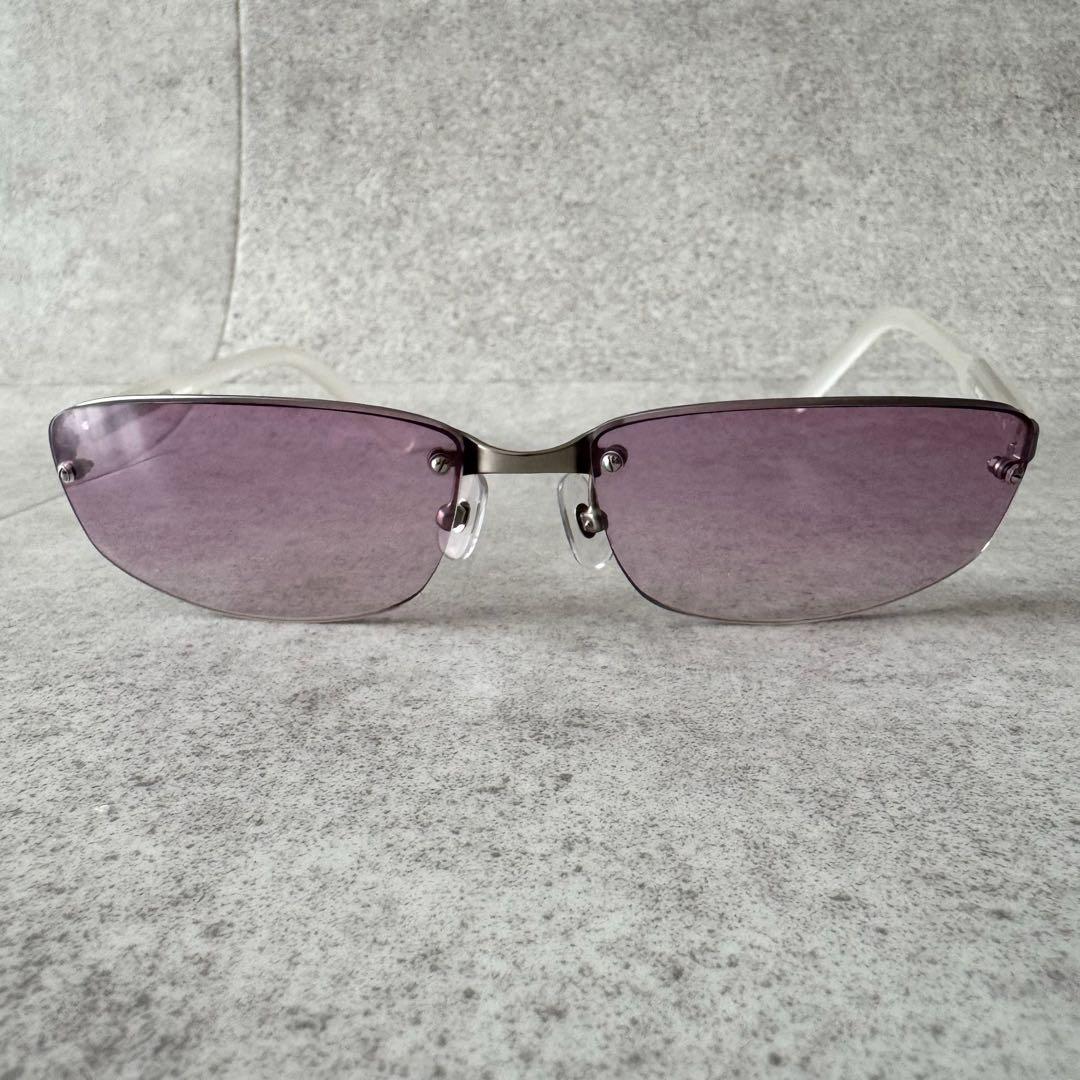 プラダスポーツ サングラス　ハーフリム パープル　シルバー vintage