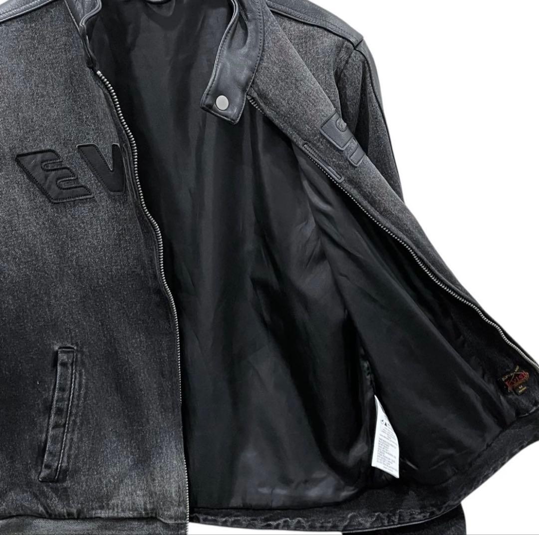 値下げ可Evisu デニムレザージャケット
