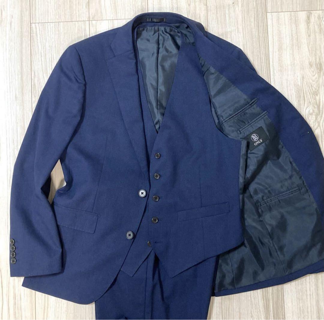 ネイビー ビジネススーツ 3ピース　ONLY