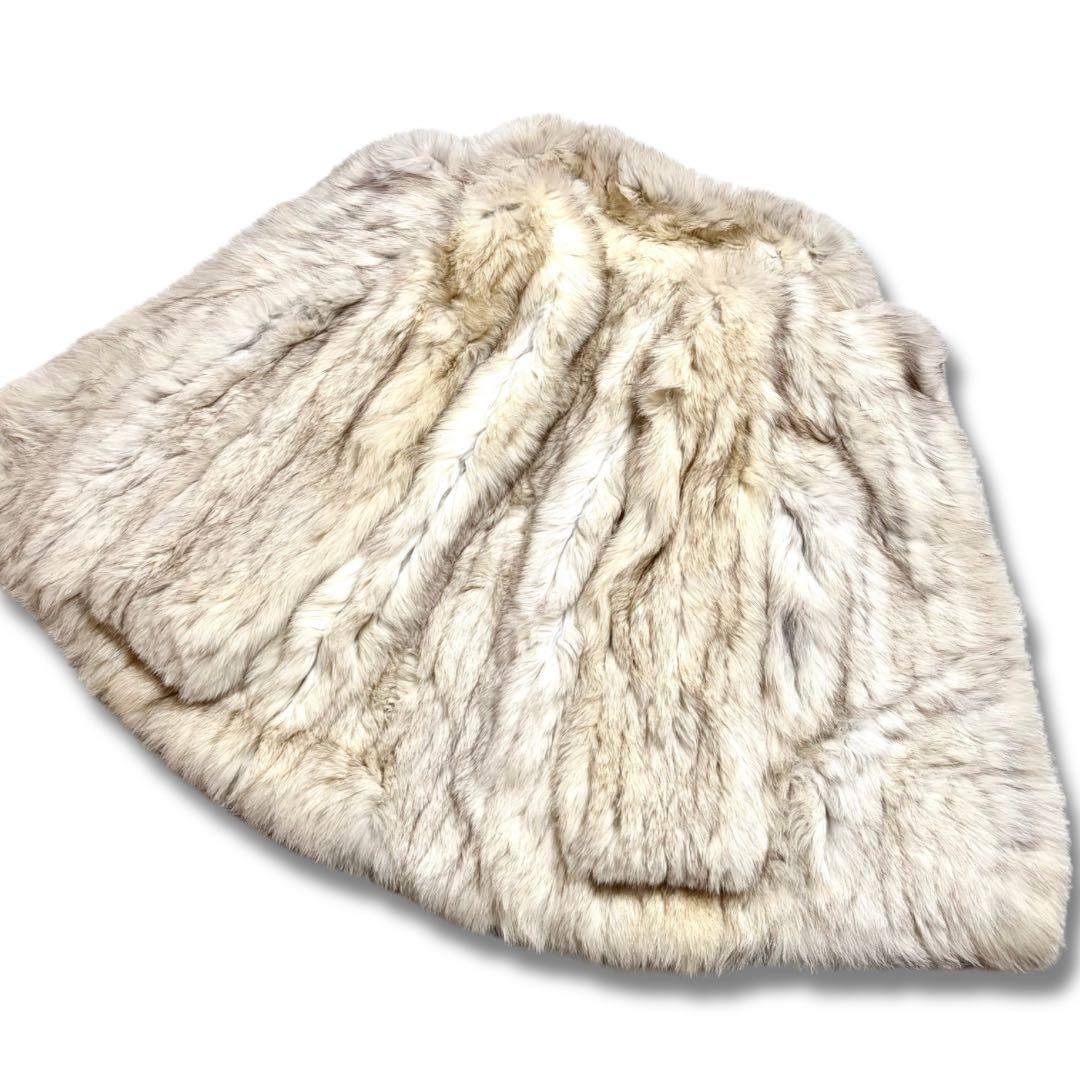 【美品/着丈80cm】エンバ ブルーフォックス リアルファーコート 本毛皮 狐