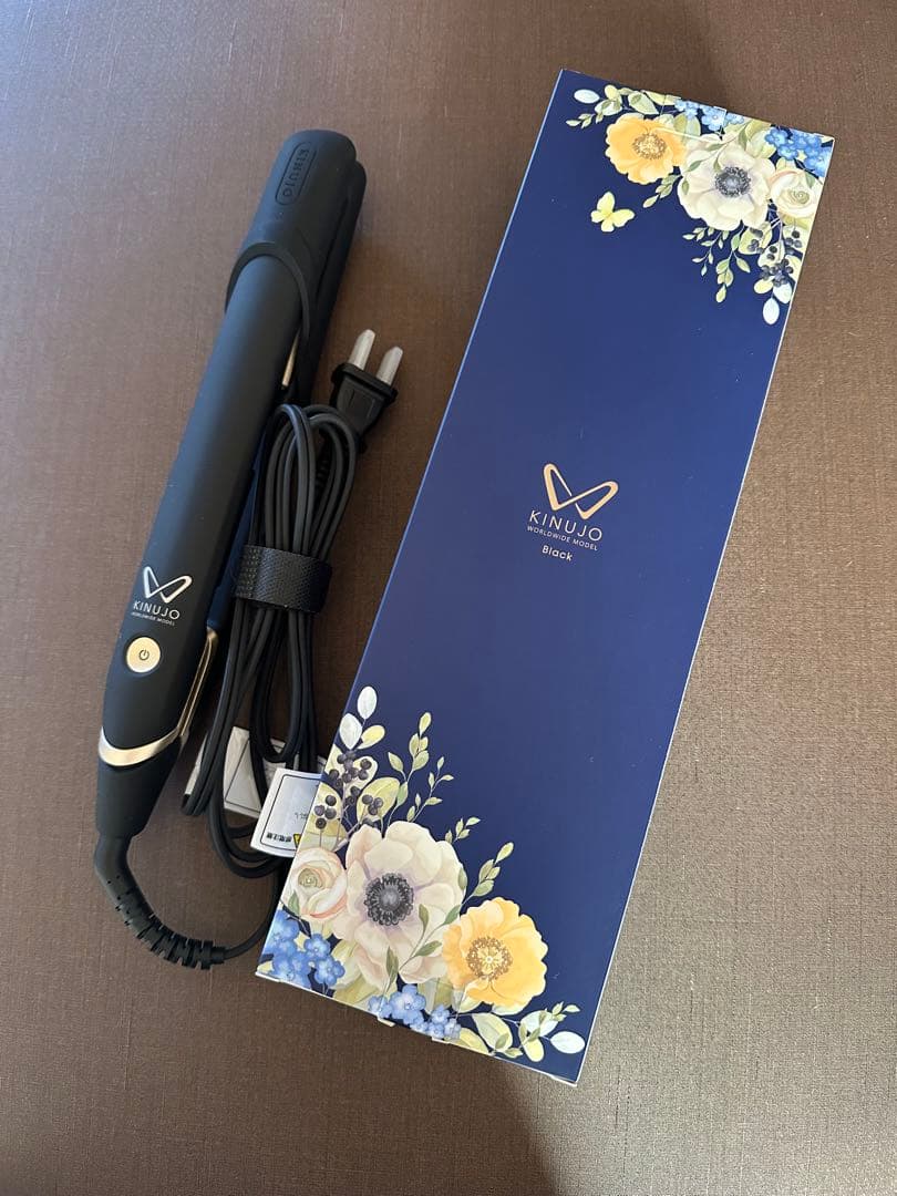 【美品】KINUJO W ストレート ヘアアイロン ブラック 絹女