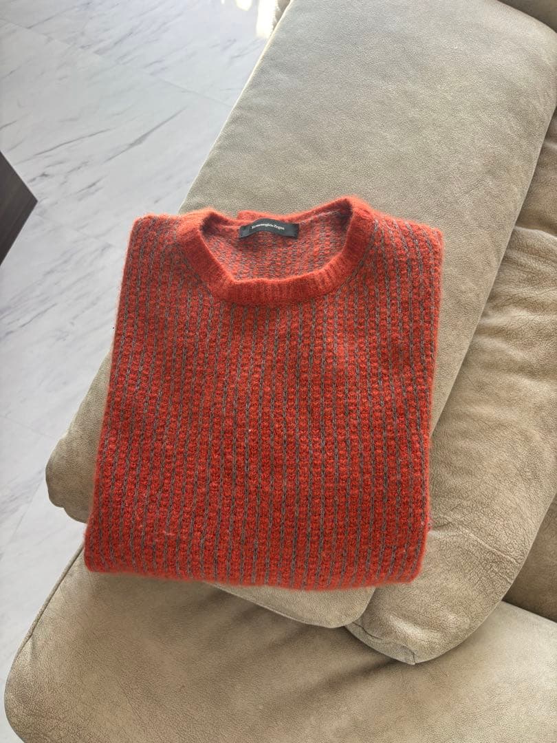 Ermenegildo Zegna ニット セーター カシミヤシルク混 オレンジ