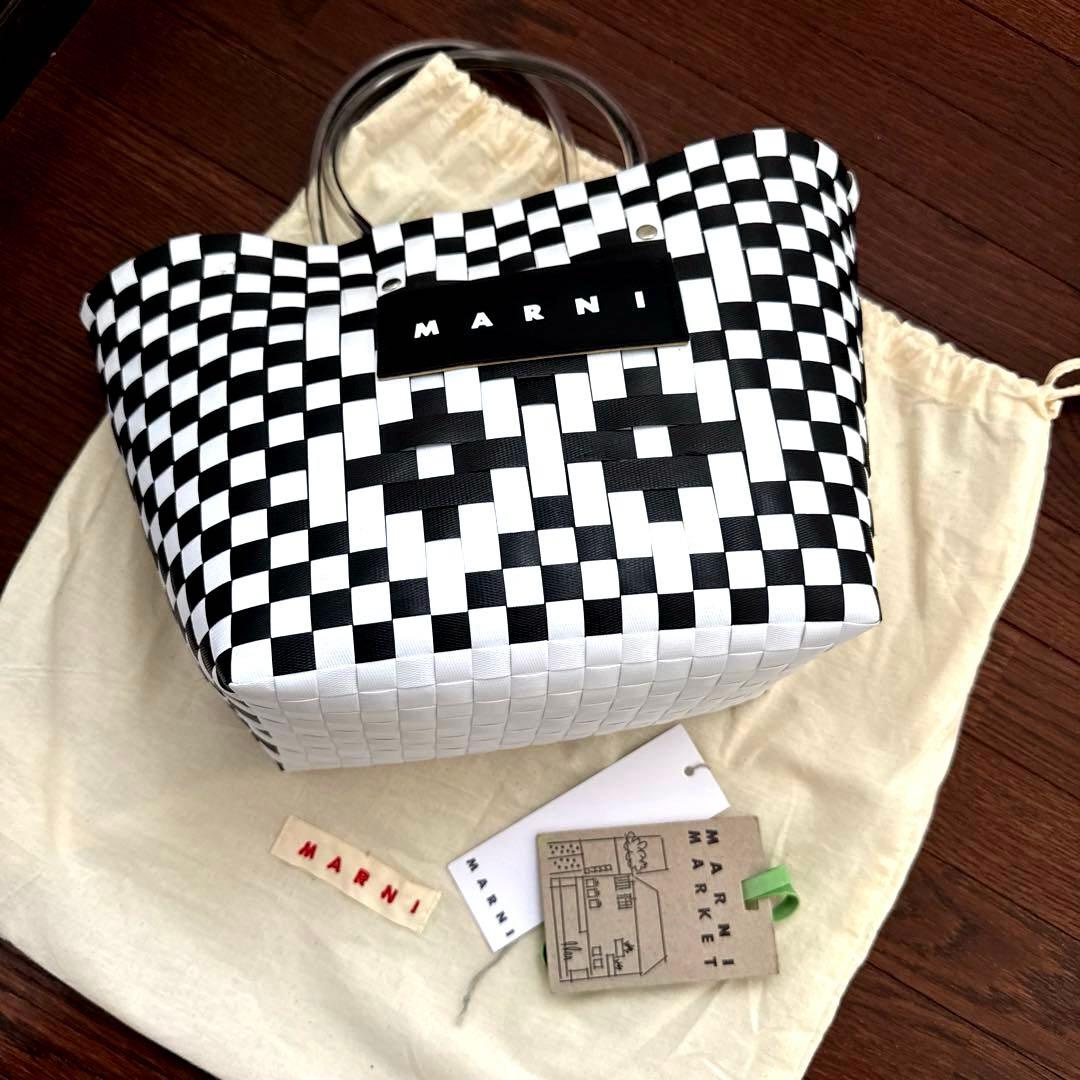 MARNIマルニマーケットかごバッグ モノトーン
