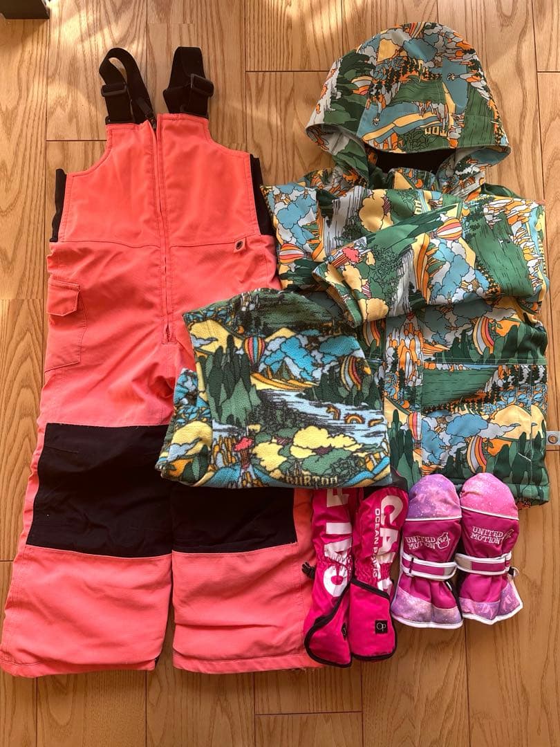 BURTON キッズ　スノーウエア　バラクラバ　手袋セット