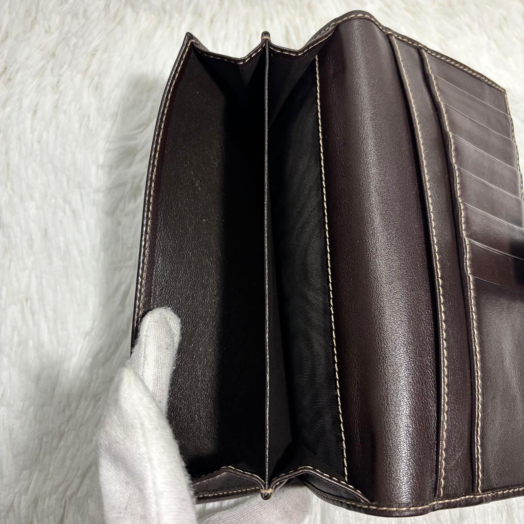 ✨美品✨ グッチ 長財布 GGキャンバス インターロッキング 二つ折り ブラウン