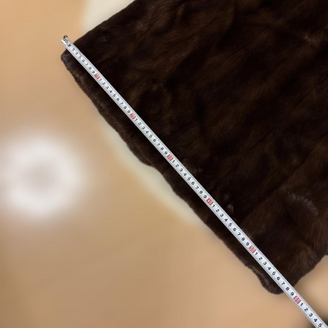 濃いめブラウン　柔らかい上質ミンクハーフコート　サイズ11号