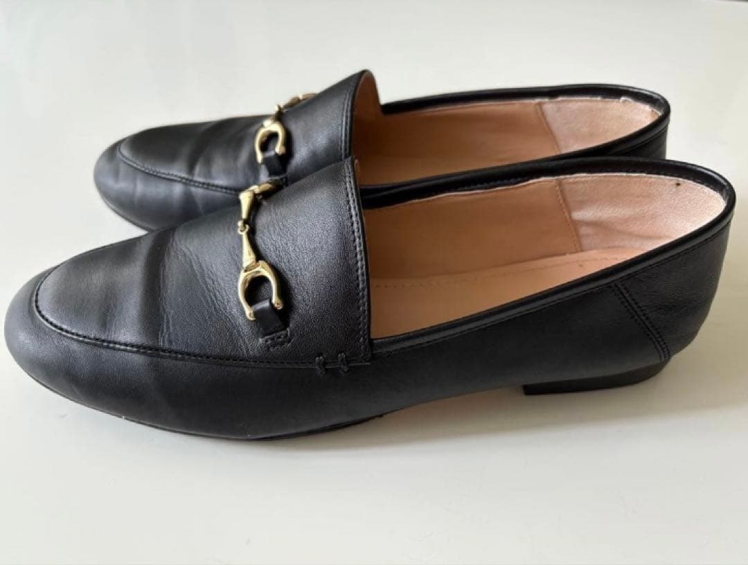 美品　COACH ブラックレザー ローファー（箱付）