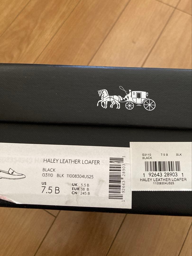 美品　COACH ブラックレザー ローファー（箱付）