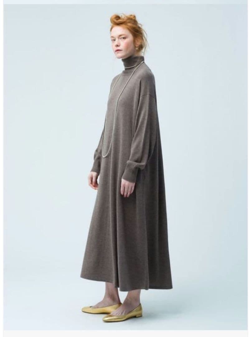 ☆美品☆ ebure ソフトファイン ウール ハイネック ニット ワンピース