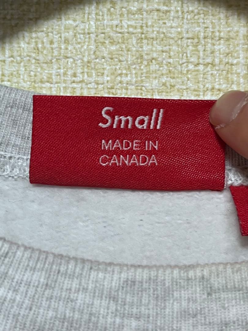 small logo Supreme クルーネック グレー