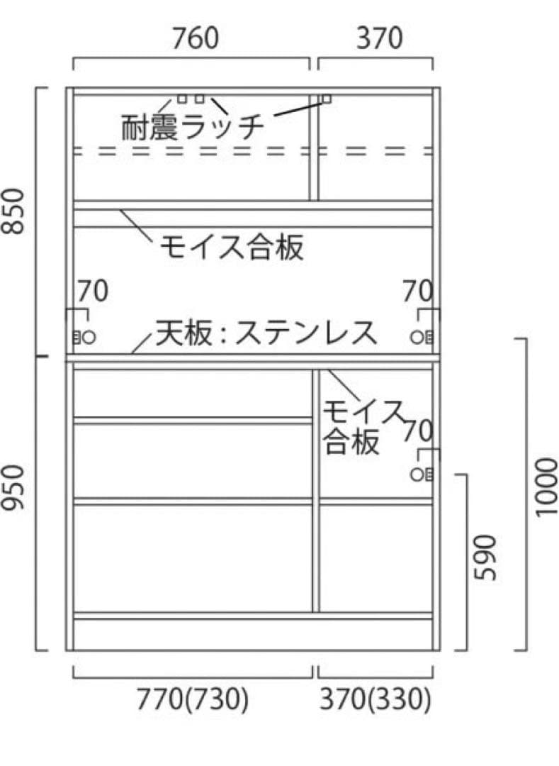 大川家具 キッチンボード 幅120cm オウル 食器棚 おしゃれ d3812