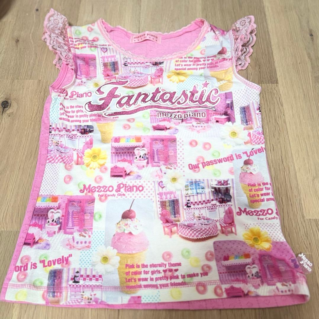 メゾピアノ ゆめかわ ファンシー フラワー アイス タンクトップ レア