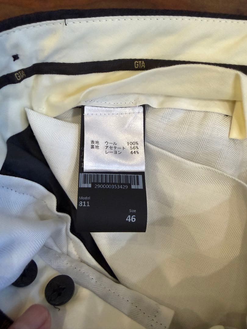 GTA ウールスラックス　チャコールグレー46