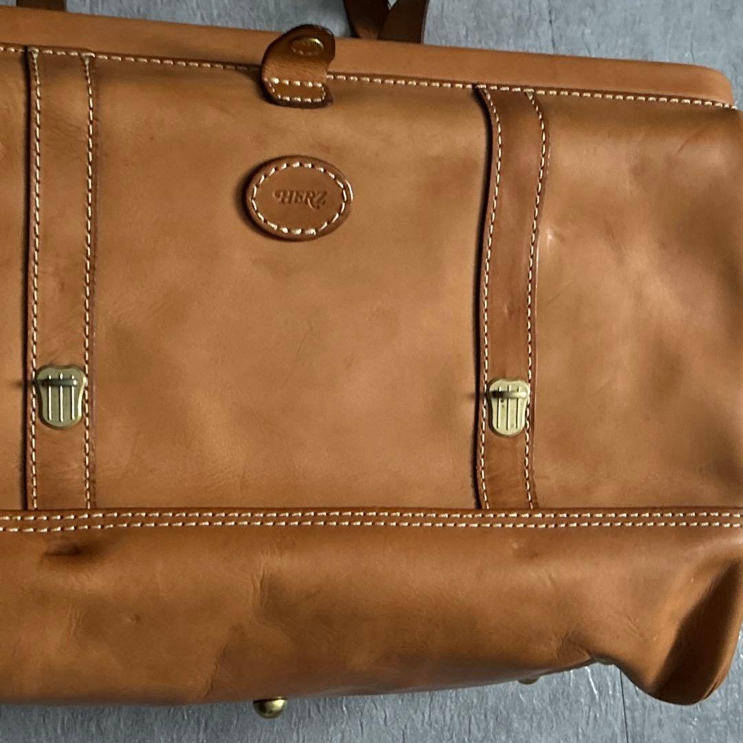 HERZヘルツ口枠2wayレザーボストンバッグ がま口本革ダレス