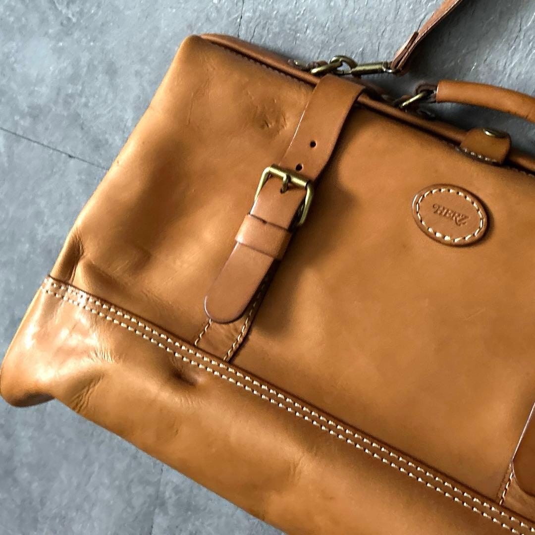 HERZヘルツ口枠2wayレザーボストンバッグ がま口本革ダレス