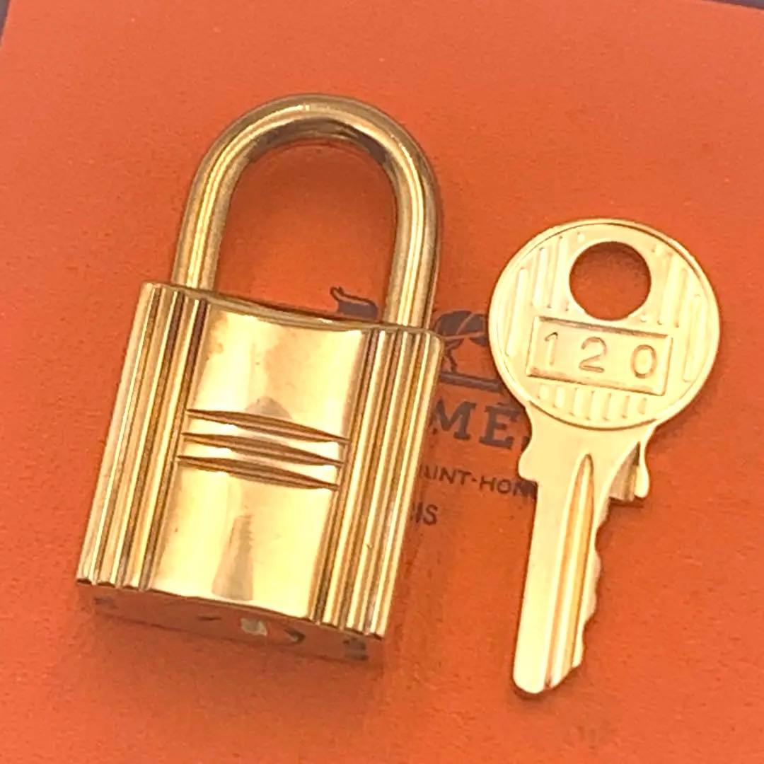 HERMES エルメス カデナ 120番 ゴールド 24Kメッキ 鍵付き 南京錠