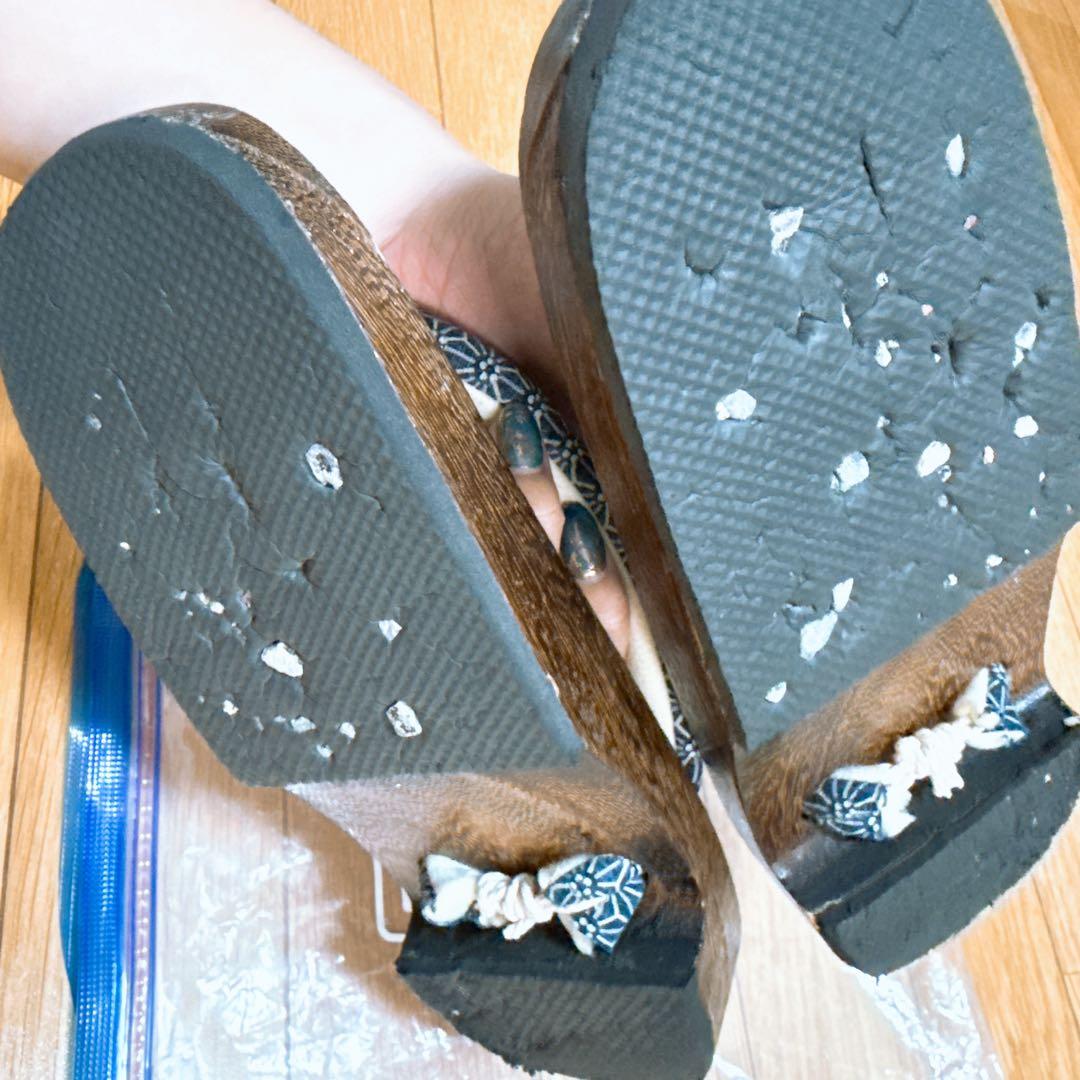 1人で着られる浴衣3点セット 和歌山染工日本染め（ゆかた・しわへこ帯・下駄）