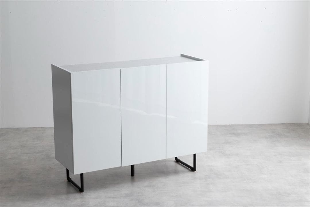 【送料無料】【幅100cm】Anq キャビネット 石目調 棚 収納 ストーン