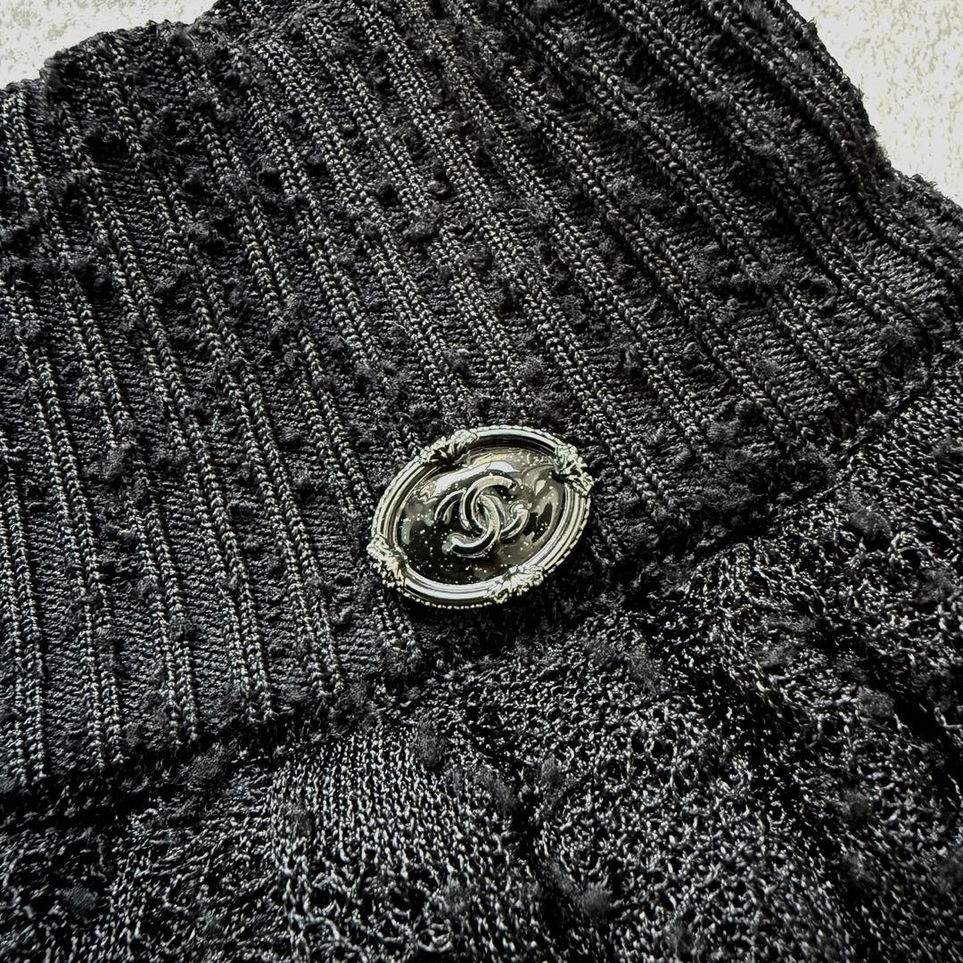 CHANEL ココマーク ニットチュチュバルーンスカート 34 黒