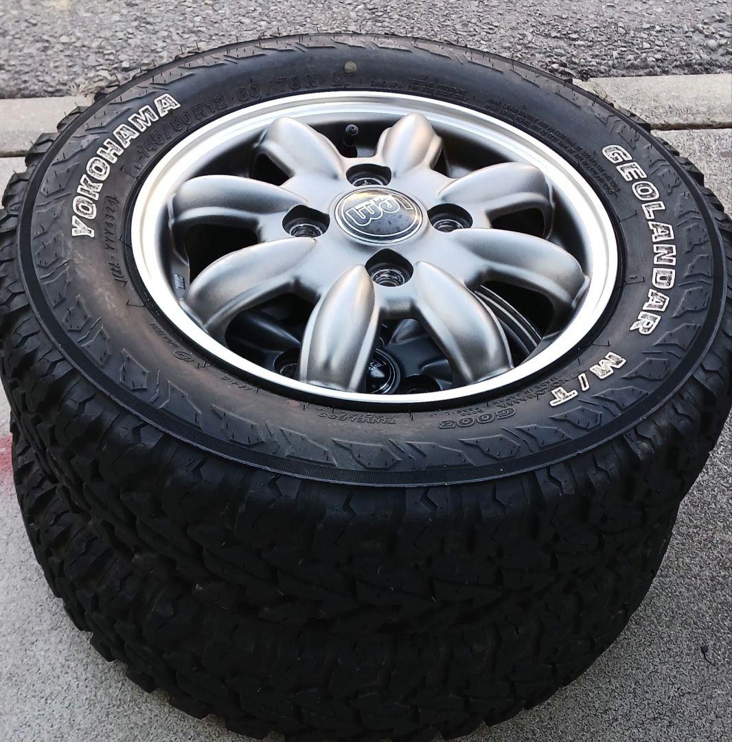 145/80-12インチアルミホイール　タイヤ2セット　軽トラ軽貨物対応タイヤ①