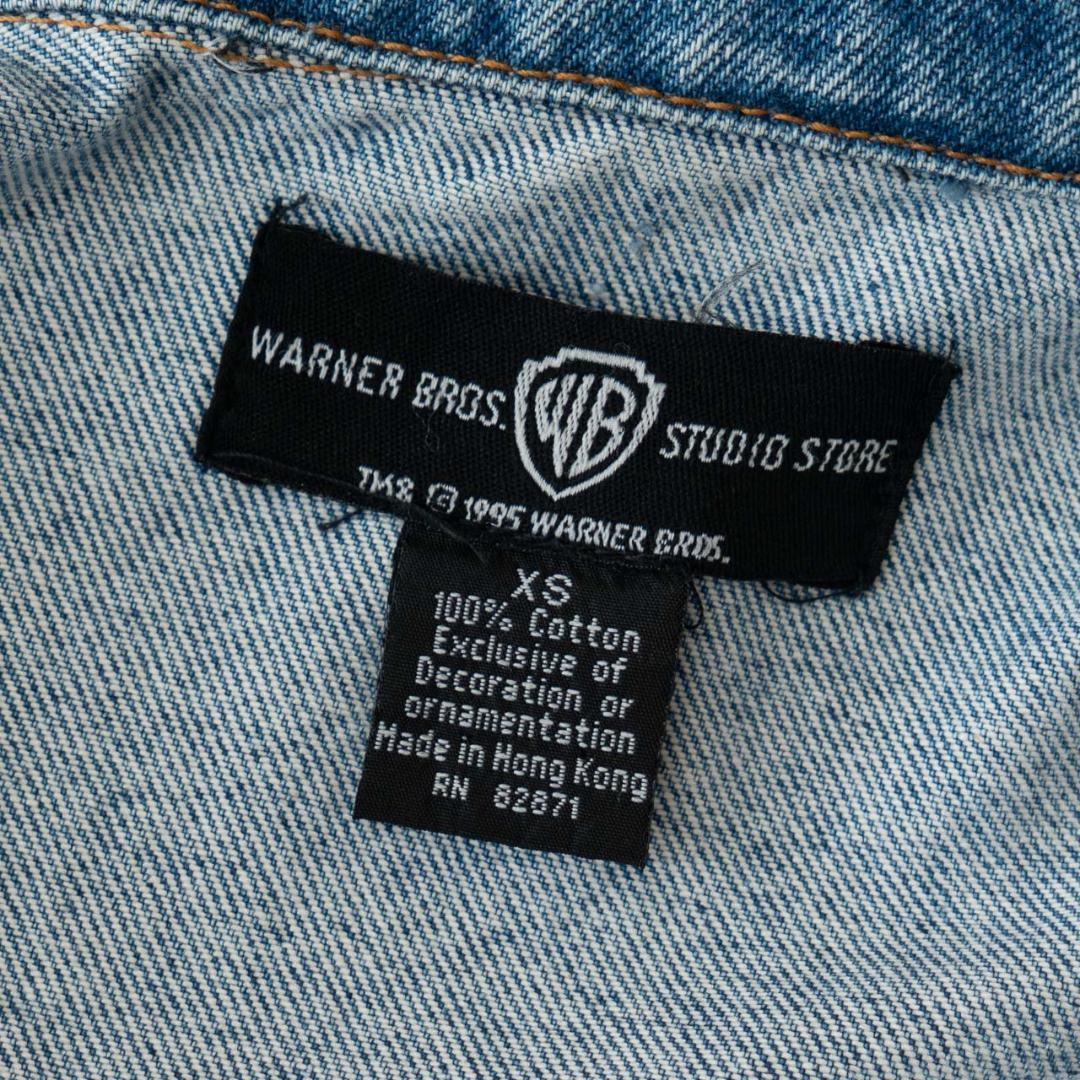 90s ルーニーチューンズ 刺繍デニムジャケット メンズ M相当