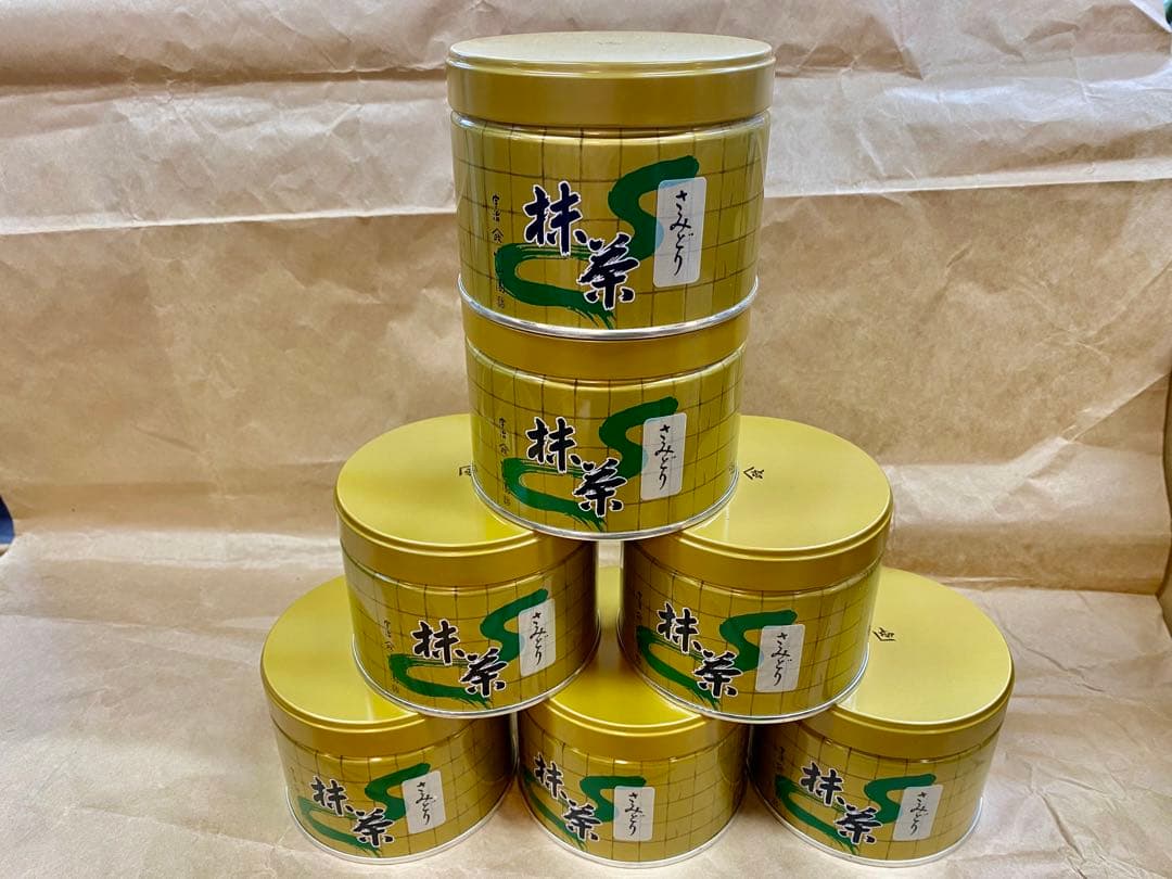 京都宇治抹茶　山政小山園　さみどり150g ×7缶　MATCHAPOWDER