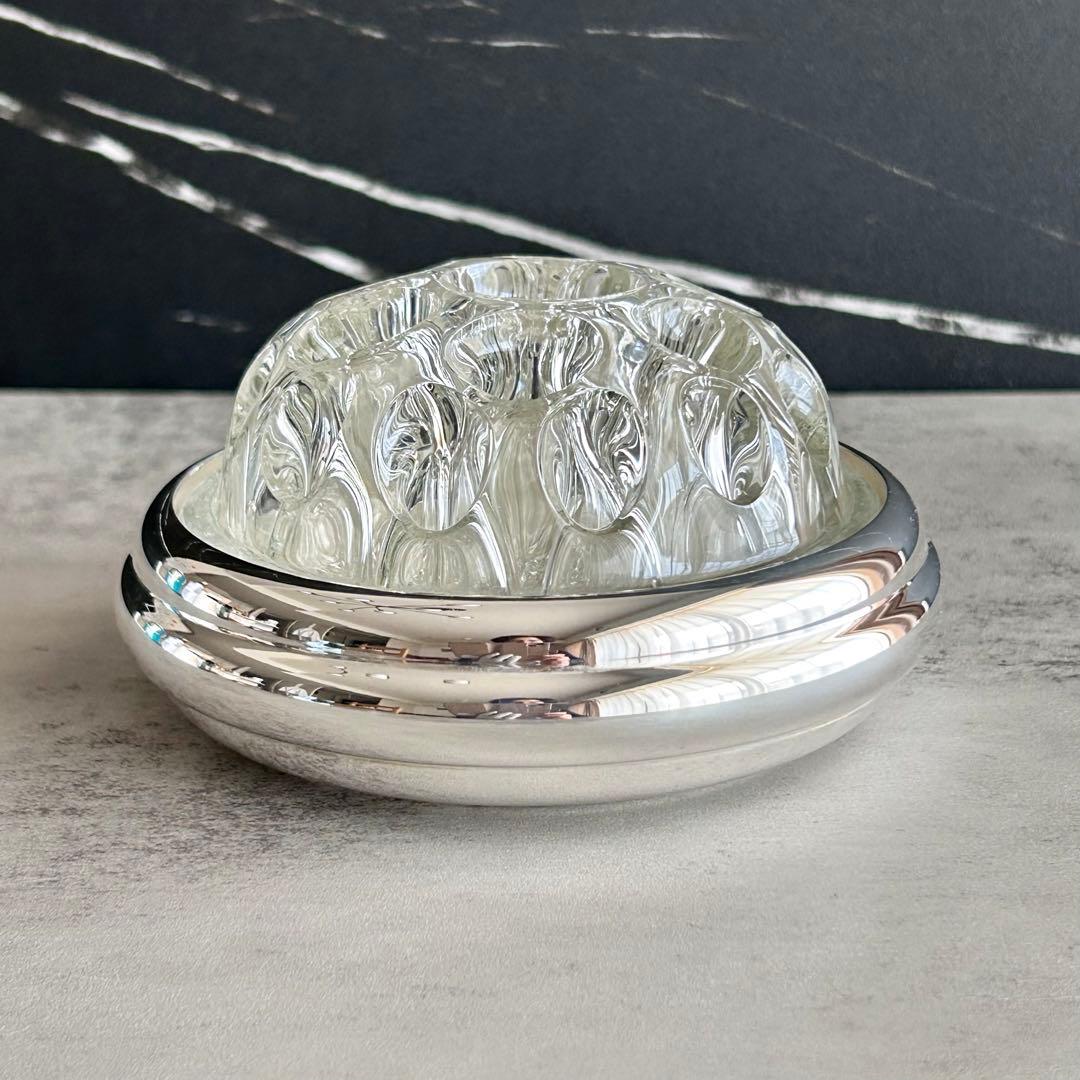 クリストフル＆VMC REIMS  花器　花瓶　フラワーベース　シルバー、ガラス