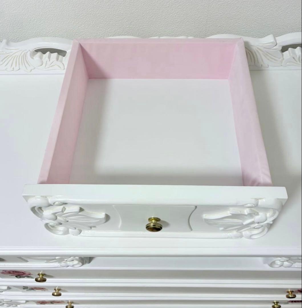 猫脚 チェスト ロマンティック 薔薇 姫家具 ロココ調 ロリィタ