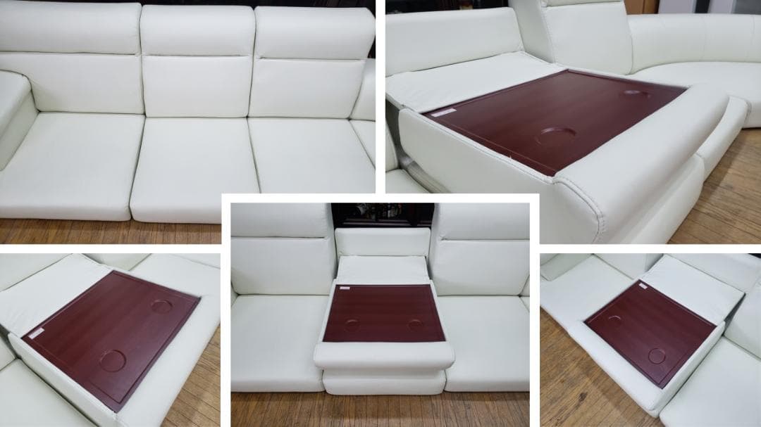 ③ハンドメイドmama　H7　合皮　コーナー ローソファ　５点セット