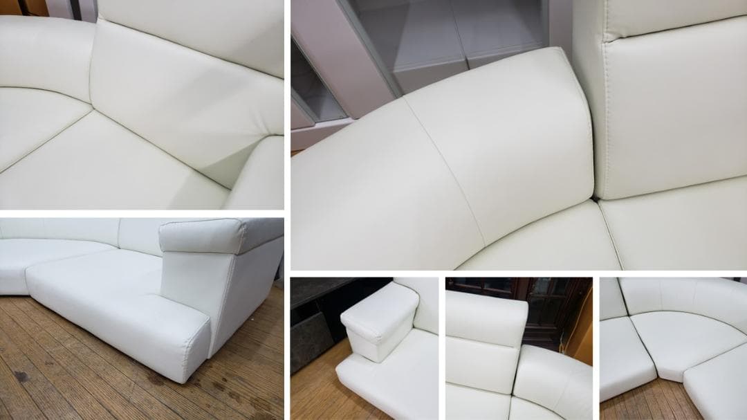 ③ハンドメイドmama　H7　合皮　コーナー ローソファ　５点セット