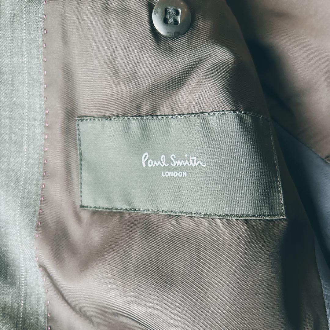 美品 ポールスミス ロロピアーナ スーツ セットアップ ストライプ 光沢 高級