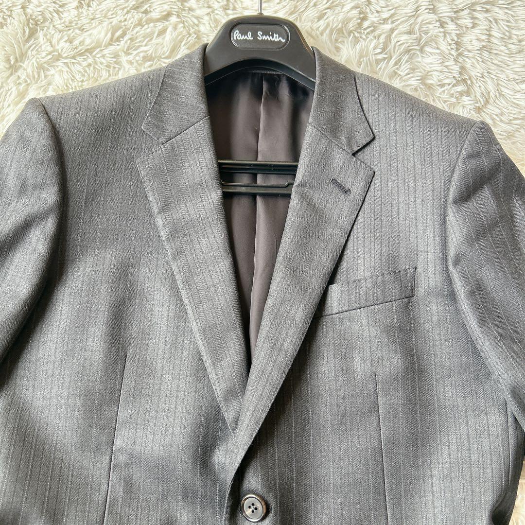 美品 ポールスミス ロロピアーナ スーツ セットアップ ストライプ 光沢 高級
